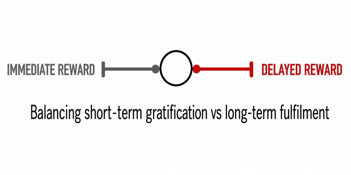 Immediate vs Delayed Reward — Balancing short-term gratification vs long-term fulfilment
